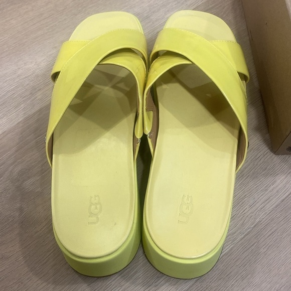 NEW UGG Emily Platform Slide Sandal Yellow Women’s 9 - Picture 4 of 8